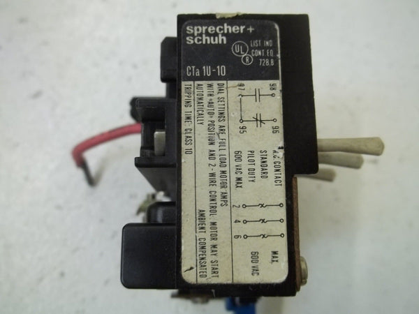 SPRECHER+SCHUH CTA1U-10 OVERLOAD RELAY 1,1-1,8 UNMP