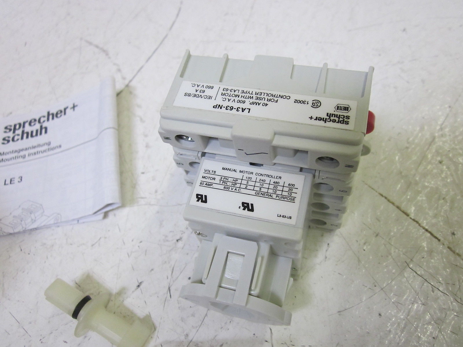 SPRECHER+SCHUH LA3-63-1764 / LA3-63-NP DISCONNECT SWITCH UNMP