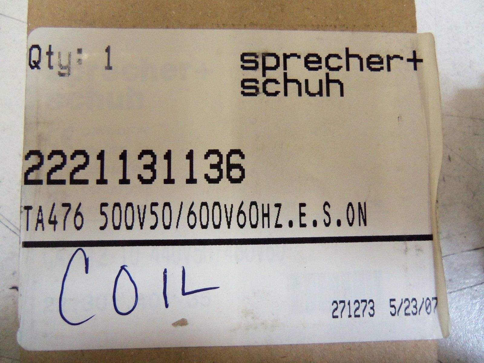 SPRECHER+SCHUH TA476 550V50/600V60  *NEW IN BOX*