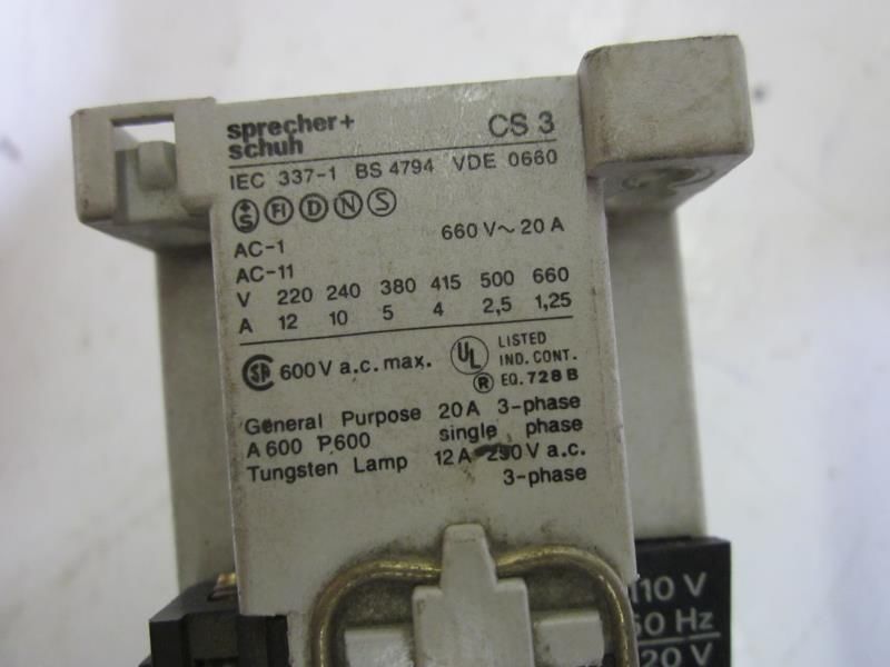 SPRECHNER + SCHUH CS3-31E CONTACTOR 120VAC UNMP