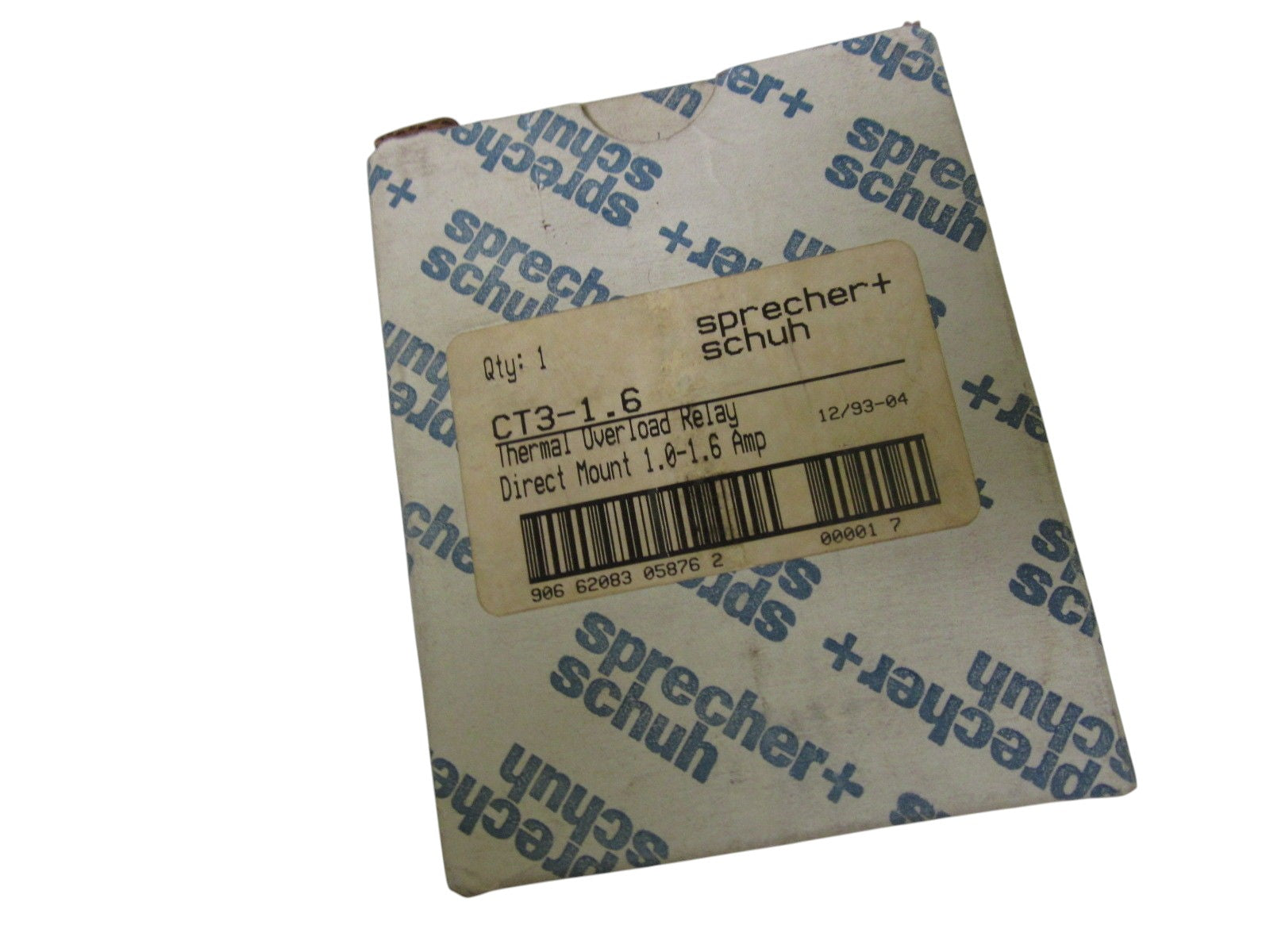 SPRECHNER + SCHUH CT3-1.6 THERMAL OVERLOAD RELAY NSMP