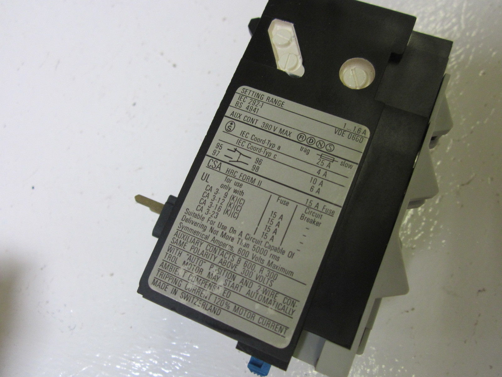 SPRECHNER + SCHUH CT3-1.6 THERMAL OVERLOAD RELAY NSMP