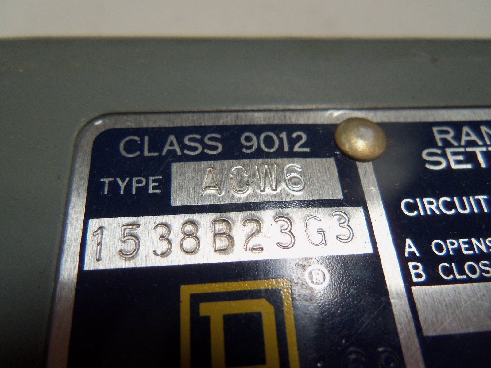 SQUARE-D 9012 ACW6 UNMP