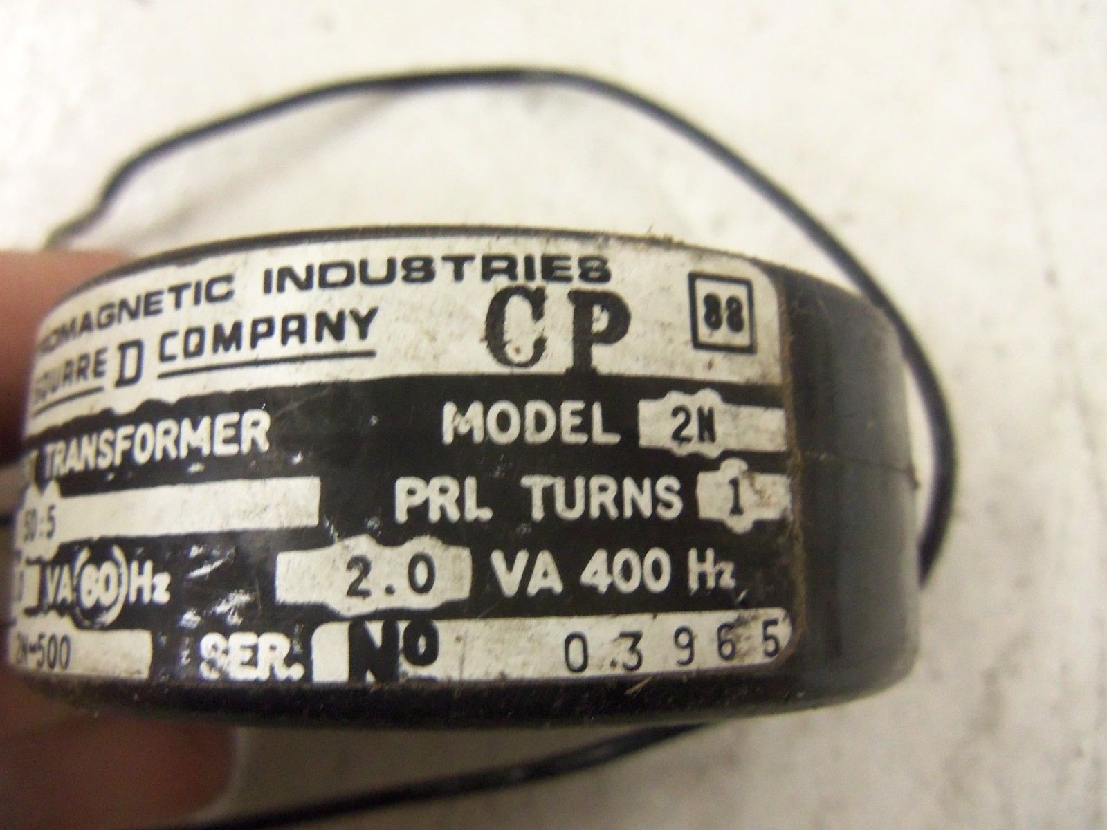 SQUARE D 2N-500 CURRENT TRANSFORMER UNMP