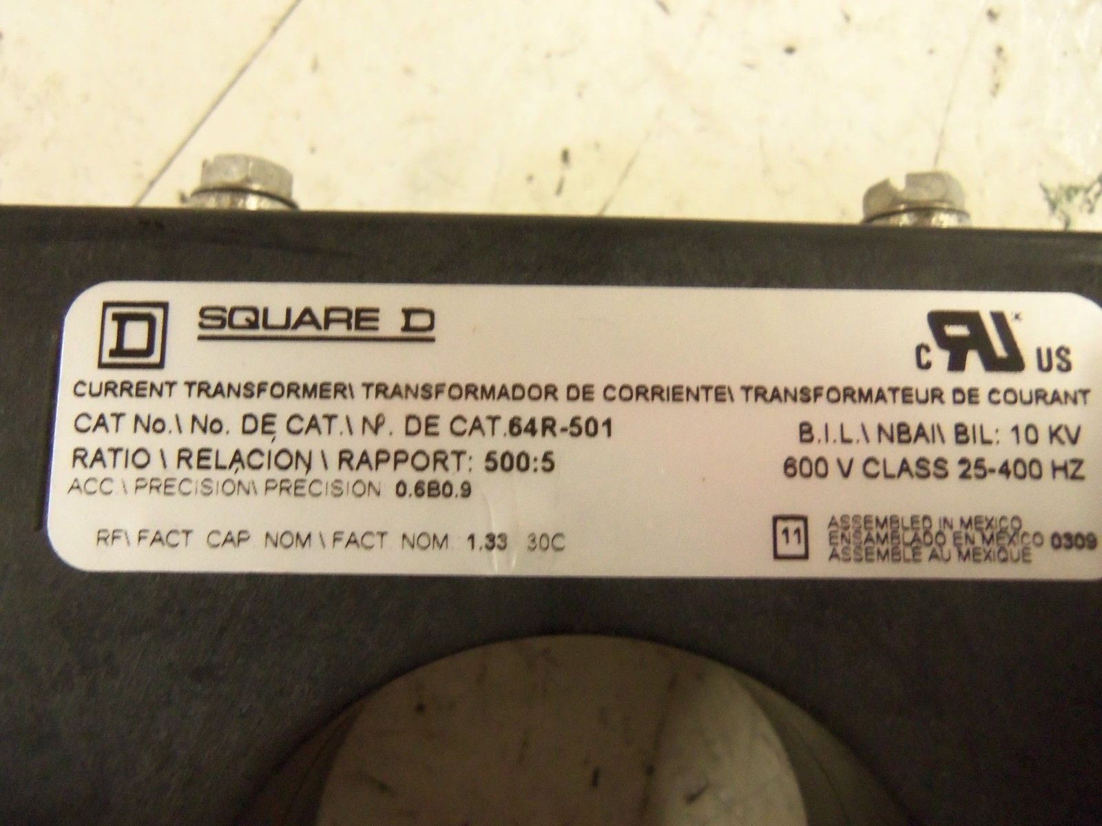 SQUARE D 64R-501 TRANSFORMER UNMP
