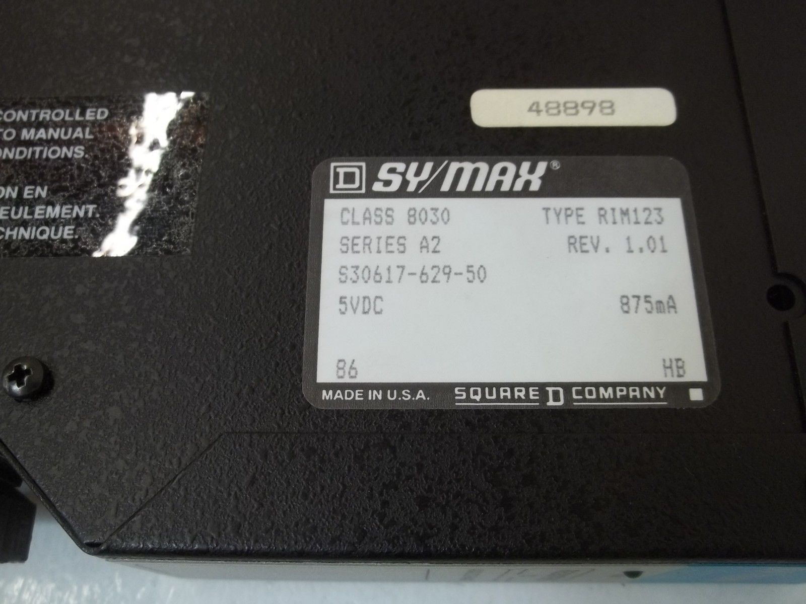 SQUARE D 8030-RIM123 SY/MAX UNMP