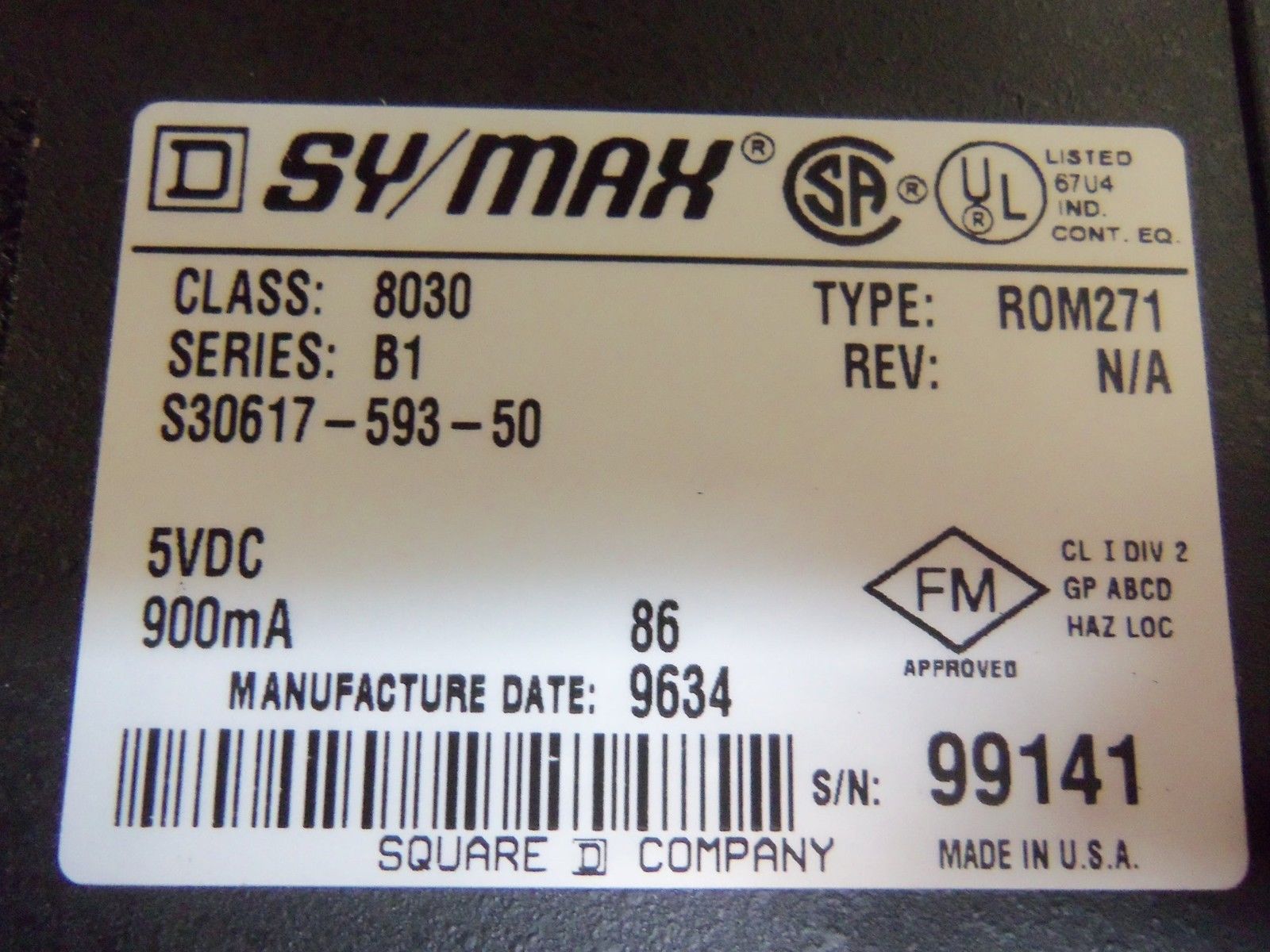 SQUARE D 8030-ROM271 NSMP