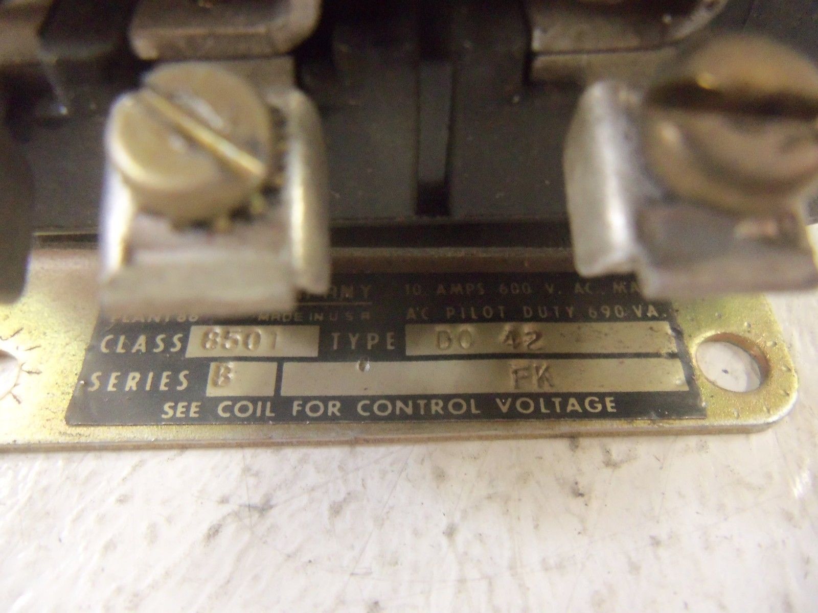 SQUARE D 8501-D0-42 RELAY UNMP