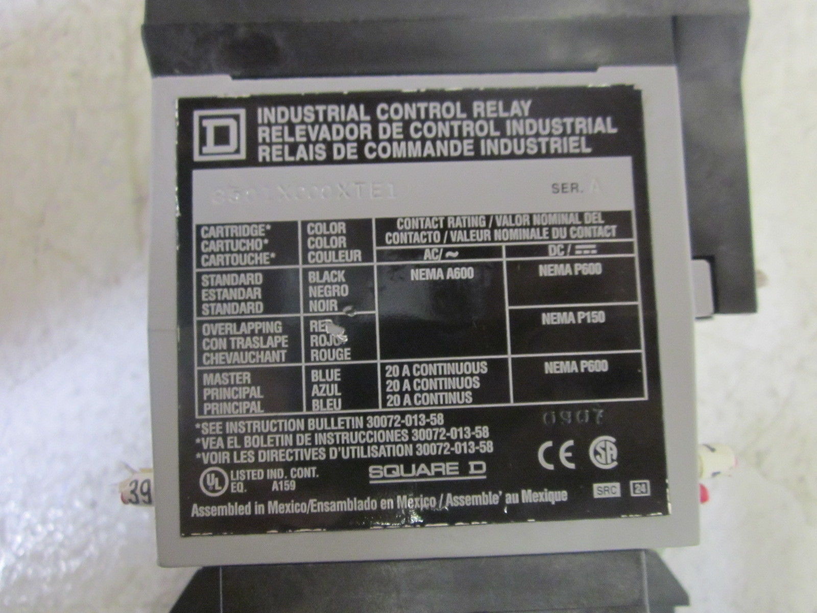 SQUARE D 8501X000XTE1 SER.A TIMING RELAY  UNMP