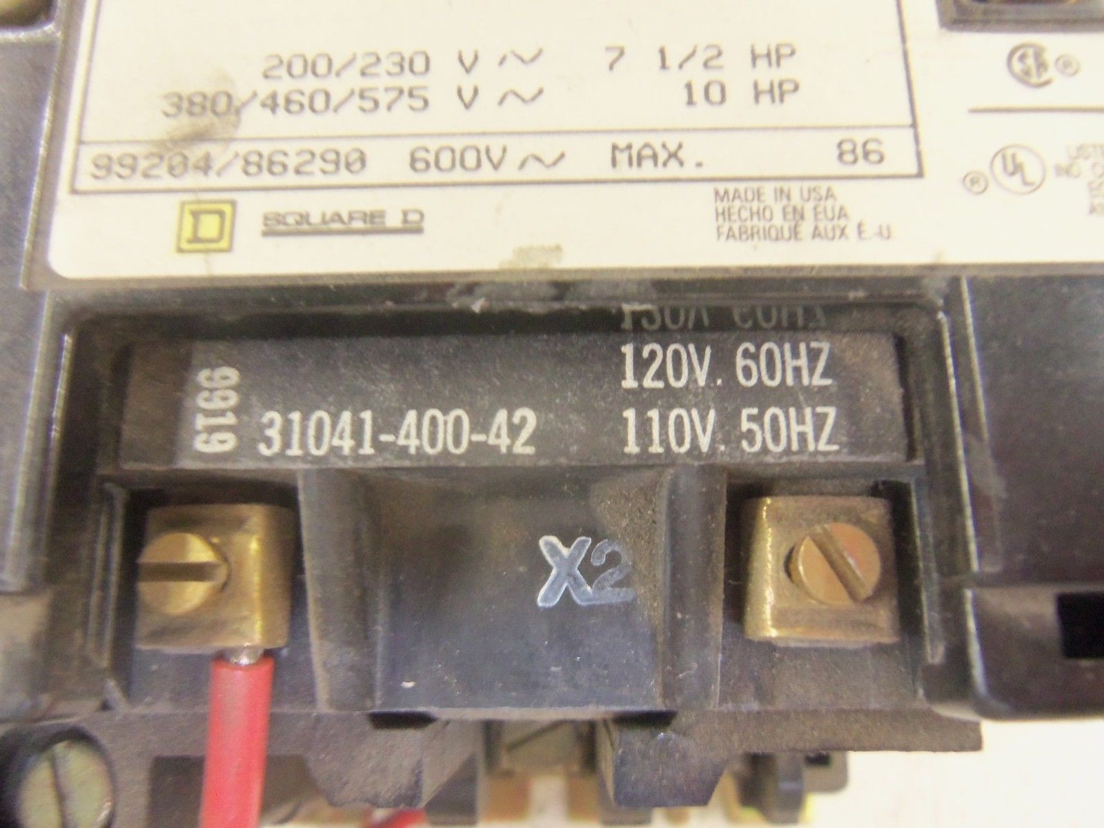 SQUARE D 8502SCO2S CONTACTOR UNMP