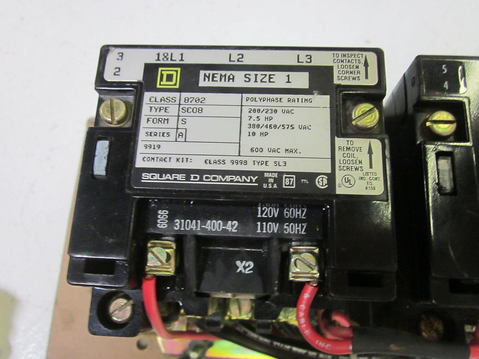 SQUARE D 8702-SC08 SER.A MAGNETIC STARTER 120V (AS PICTURED) UNMP