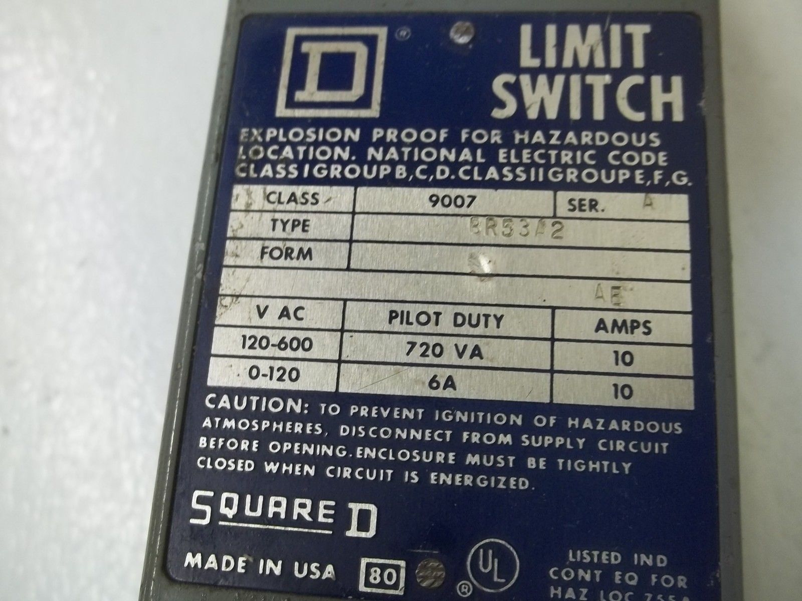 SQUARE D 9007-BR53A2 SER.A UNMP