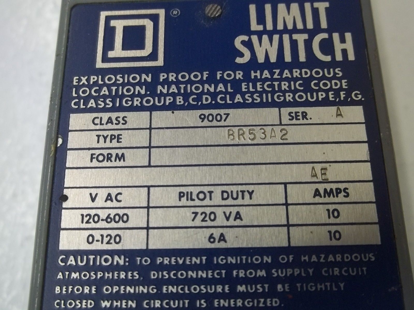 SQUARE D 9007-BR53A2 SER.A (AS PICTURED) UNMP