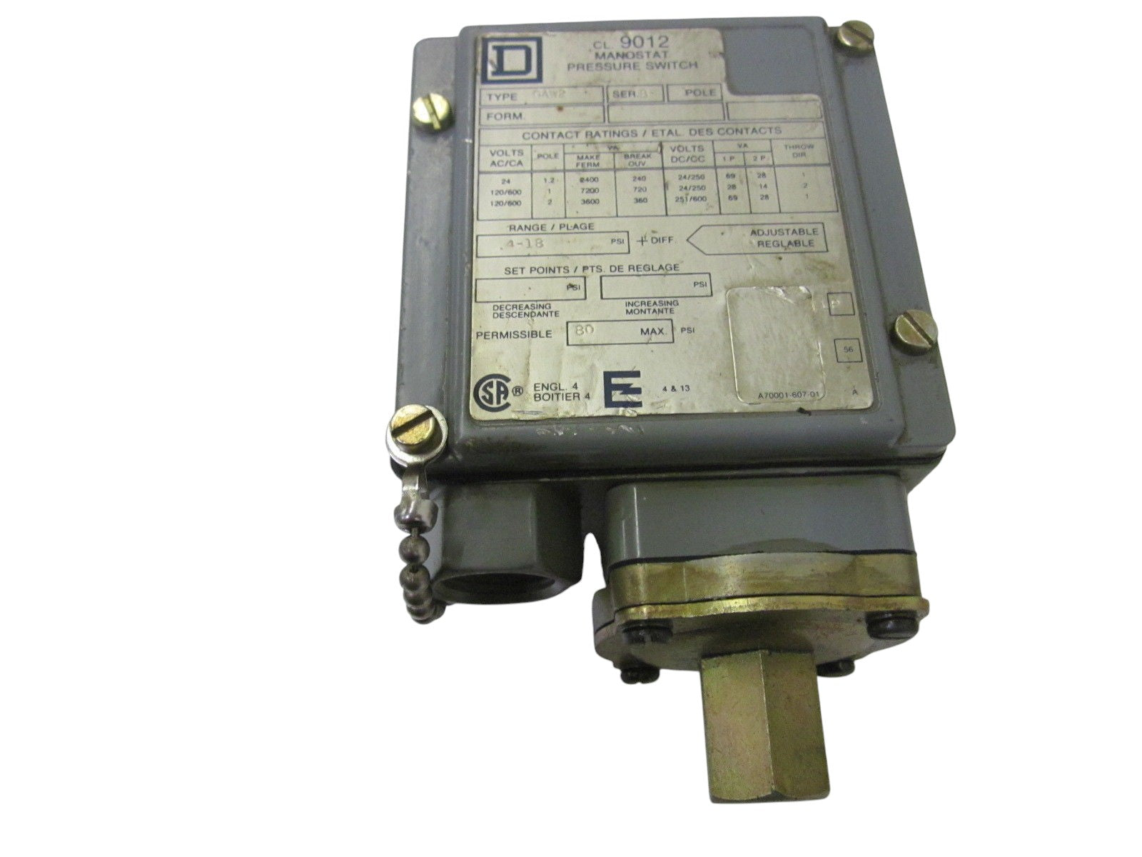 SQUARE D 9012-GAW2 SER.B UNMP