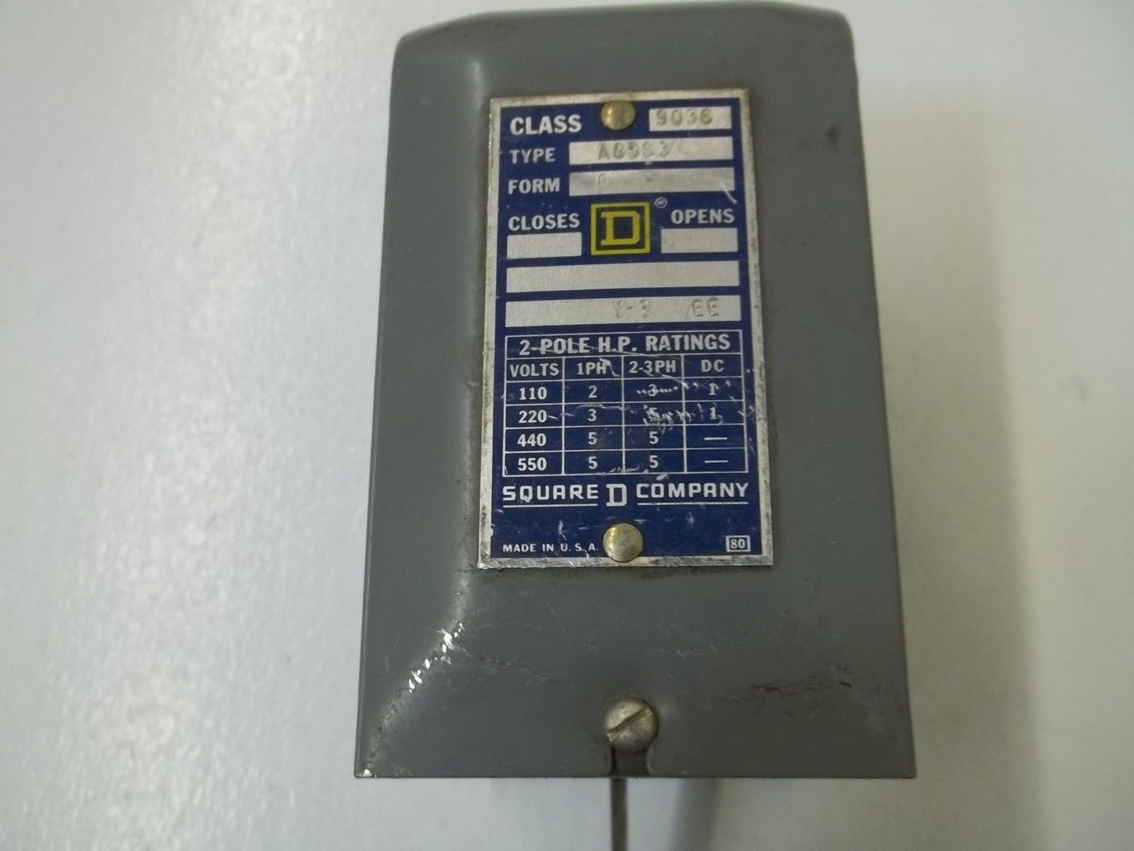 SQUARE D 9036-AG5S3 UNMP