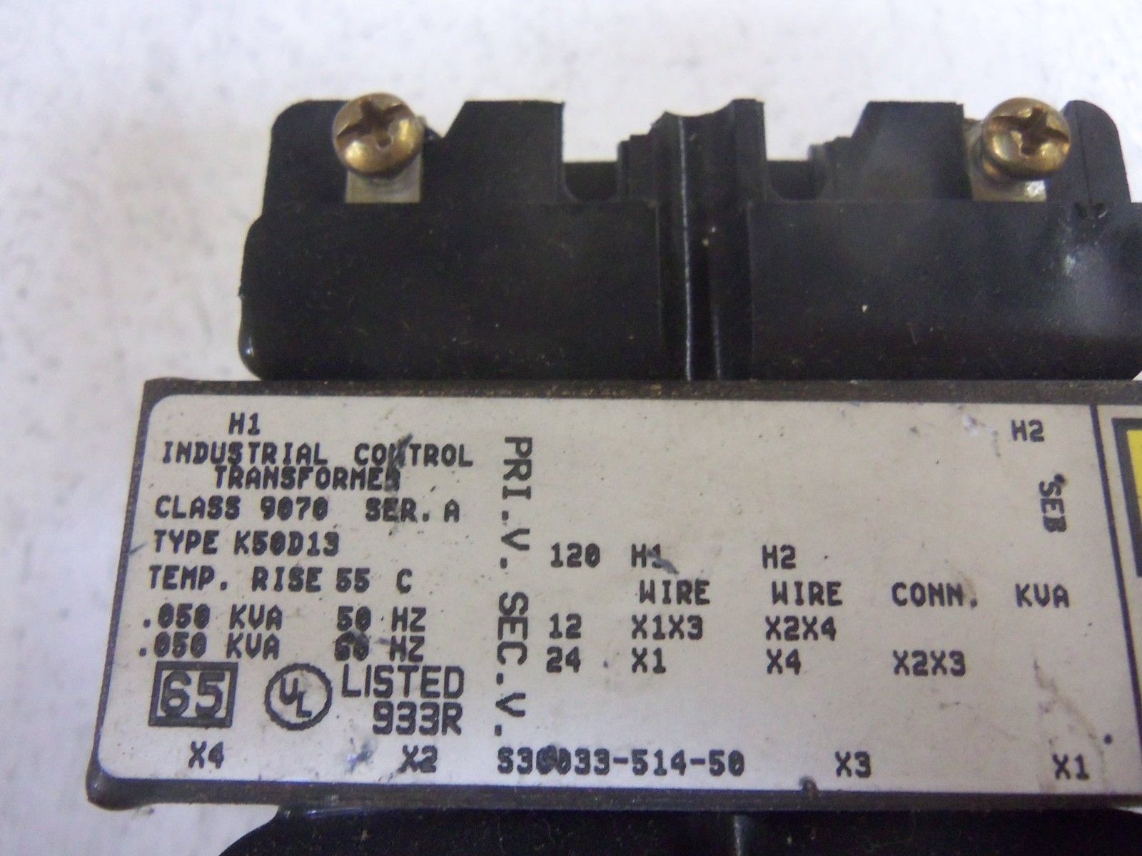 SQUARE D 9070-K50D13 TRANSFORMER (AS PICTURED) UNMP