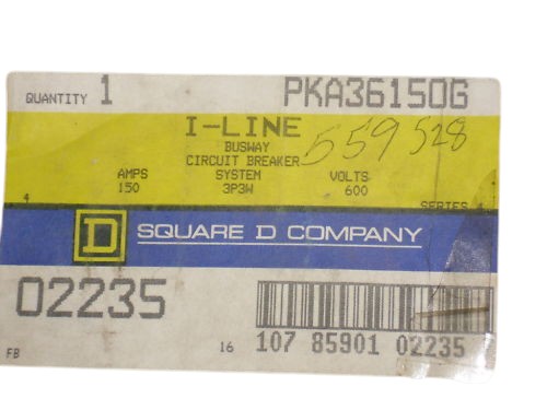 SQUARE D BUSWAY PLUG PKA36150G NSMP