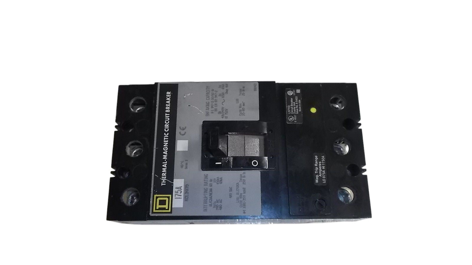 SQUARE D ELECTRIC MOLDED CASE KCL34175 UNMP