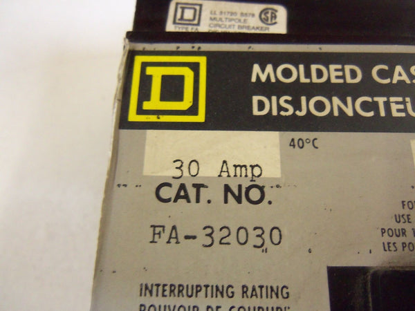 SQUARE D FA-32030 CIRCUIT BREAKER UNMP