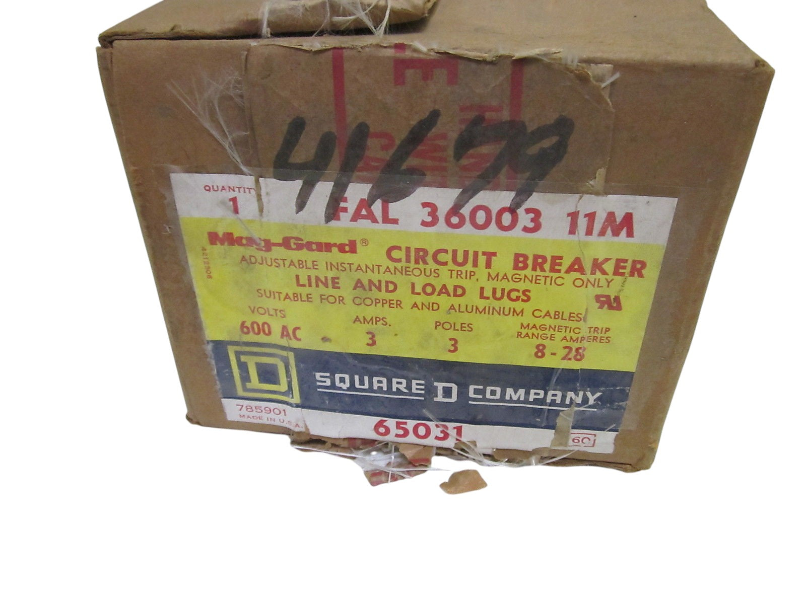 SQUARED FAL-36003-11M CIRCUIT BREAKER 3P 3A 600V  NSMP