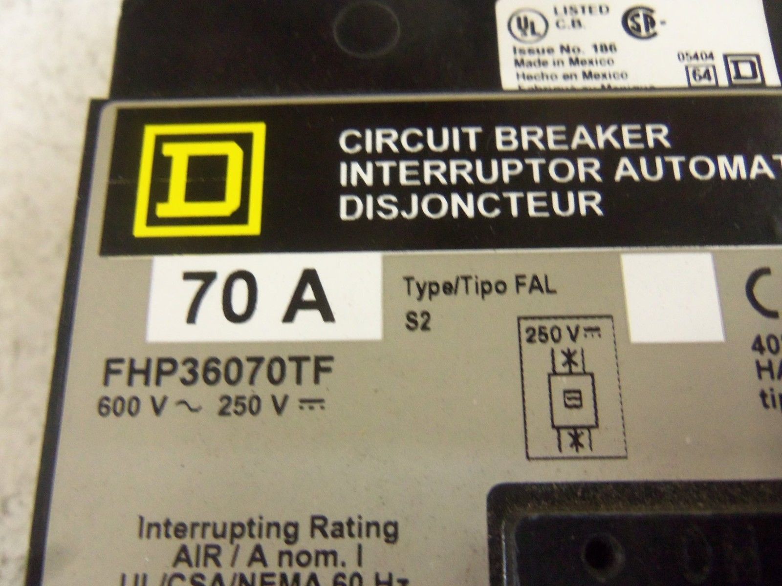 SQUARE D FHP36070TF CIRCUIT BREAKER NSMP