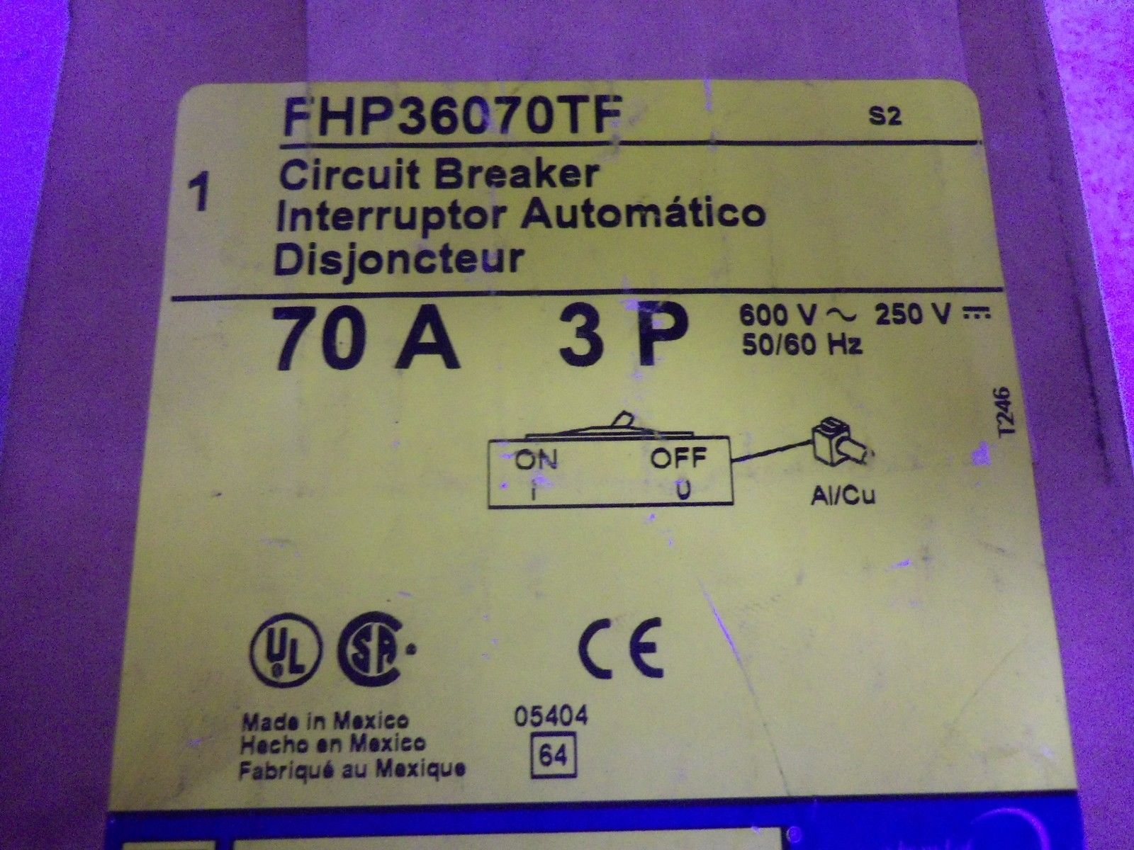 SQUARE D FHP36070TF CIRCUIT BREAKER NSMP