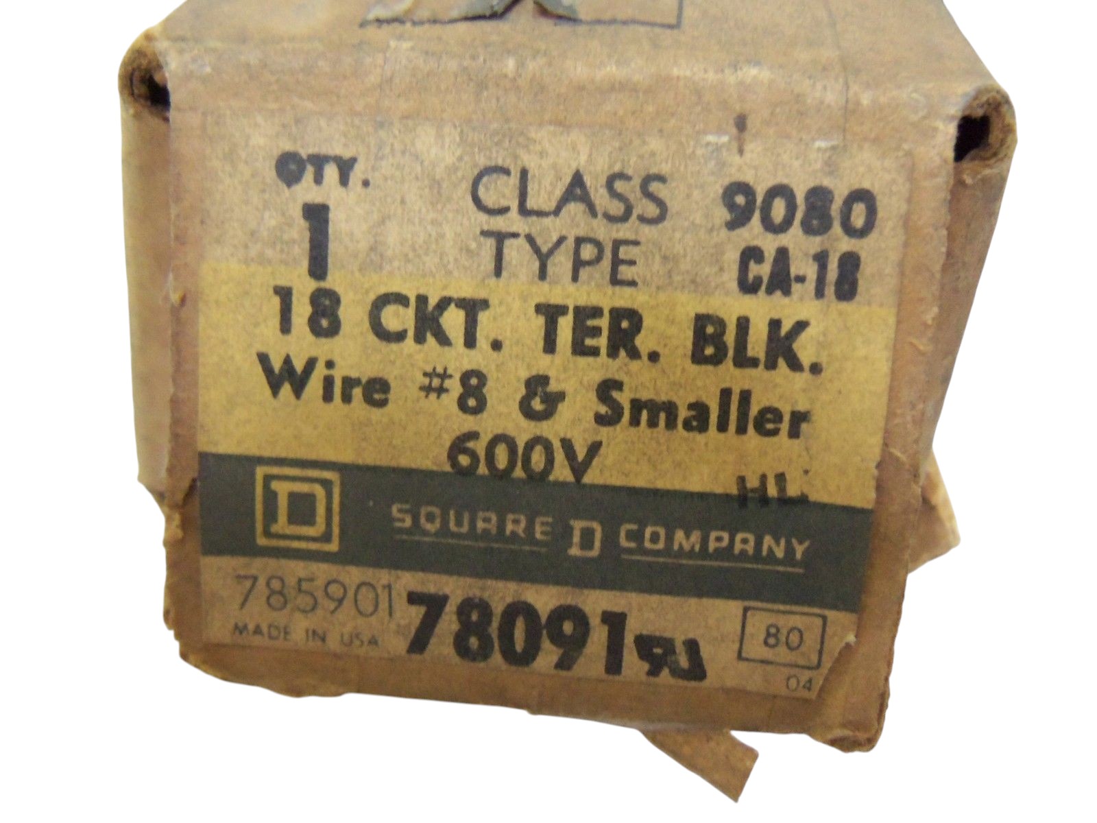 SQUARE D TERMINAL BLOCK 9080-CA18 NSMP