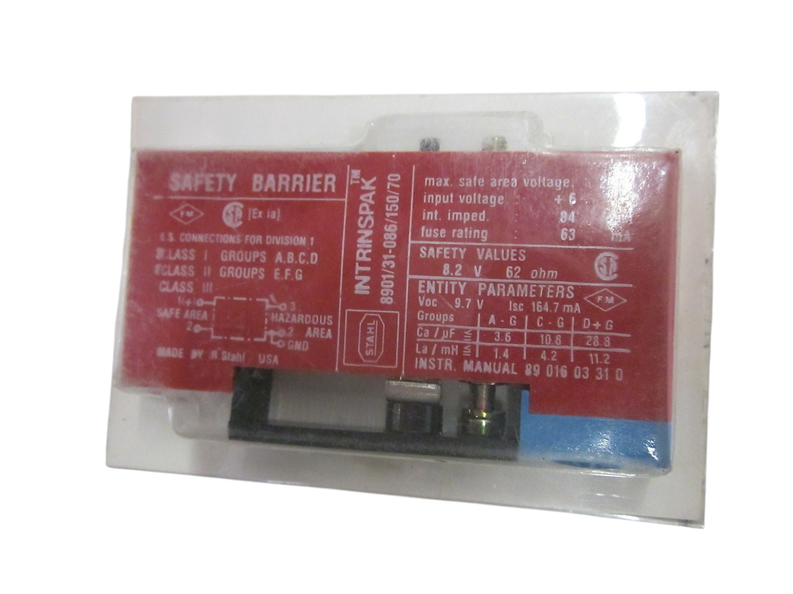 STAHL 8901/31-086/150/70 INTRINSIC SAFETY BARRIER 6V NSNP
