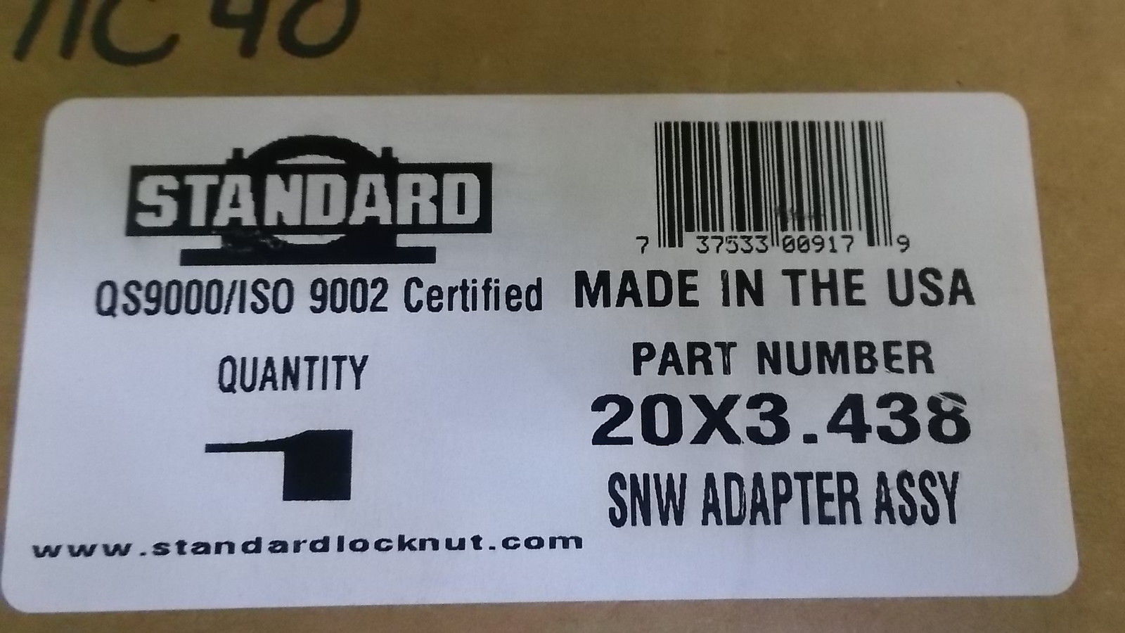 STANDARD 20X3.438 ADAPTER  NSMP