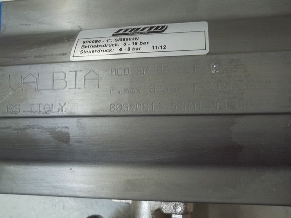 STASTO 8P0086-1" BALL VALVE WITH PNEUMATIC ACTUATOR *USED*