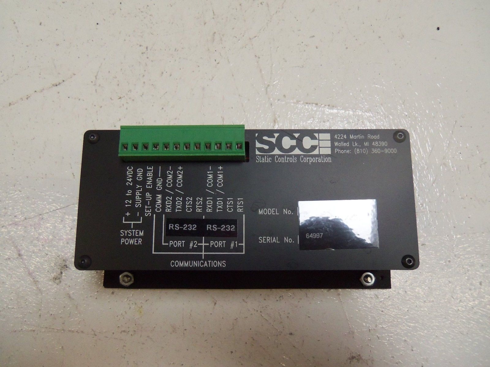 STATIC CONTROLS CORP 1040-S2-13-8-X-MB CONTROLLER UNMP