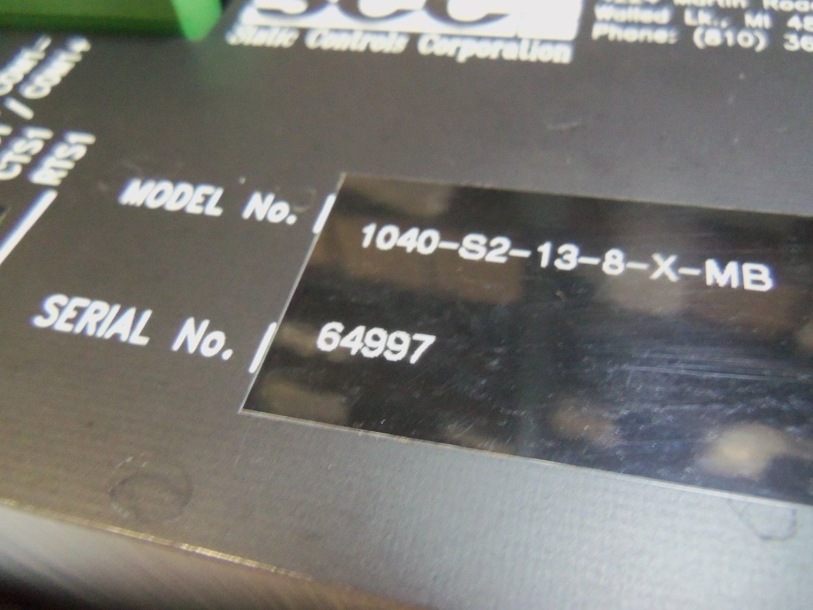 STATIC CONTROLS CORP 1040-S2-13-8-X-MB CONTROLLER UNMP