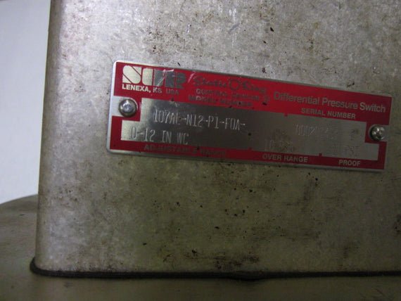 SOR 107AL-N1Z-P1-F0A-0-12 PRESSURE SWITCH *USED*