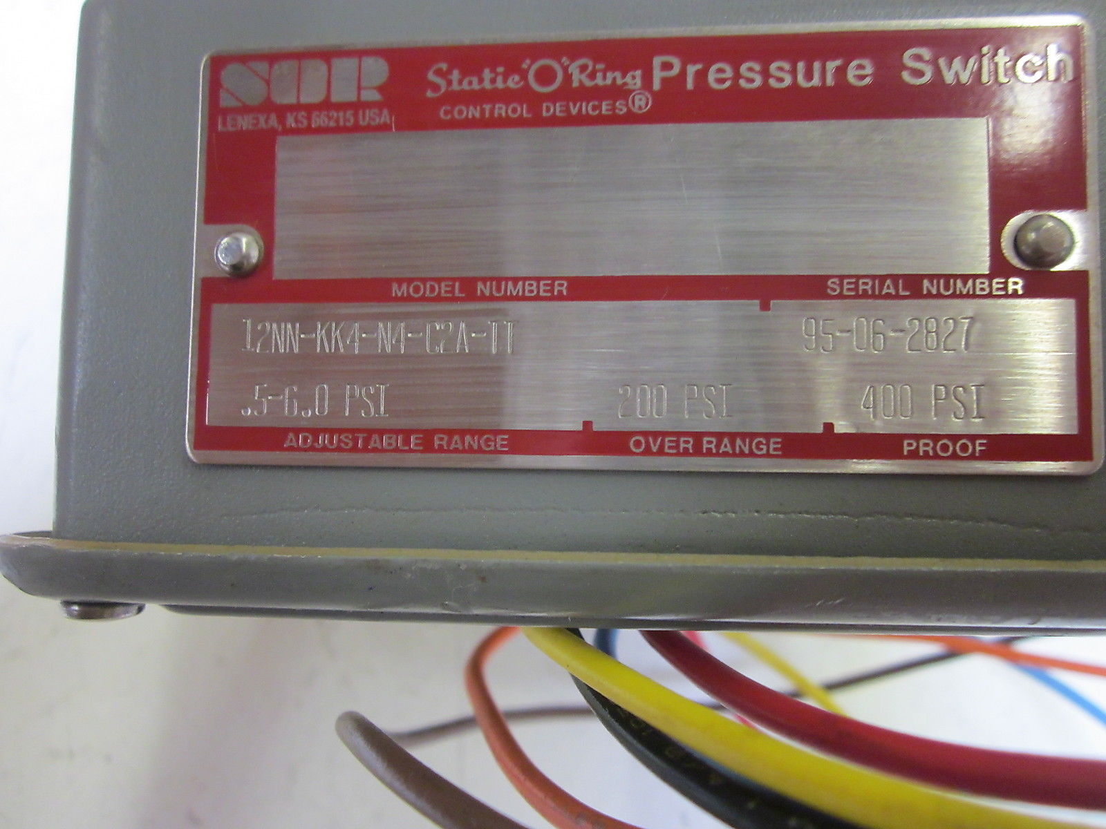 SOR 12NN-KK4-N4-C2A-TT PRESSURE SWITCH 200PSI UNMP