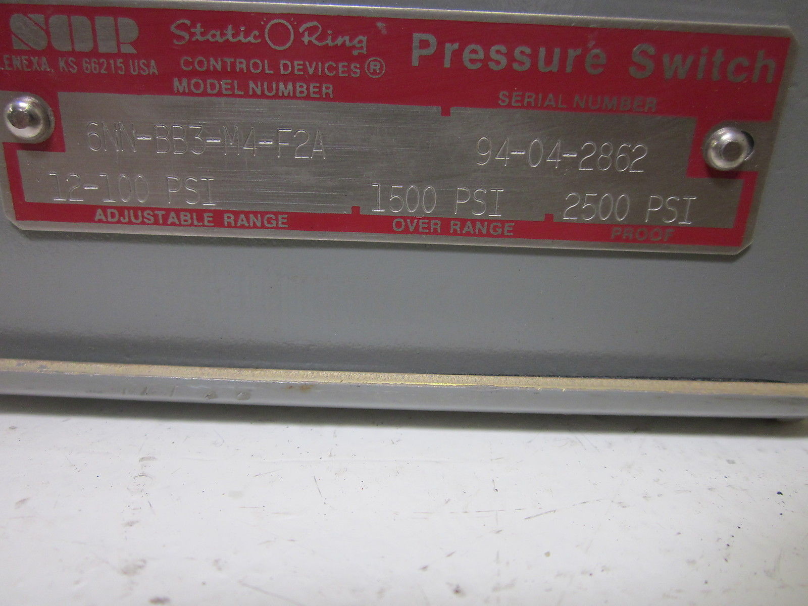 SOR 6NN-BB3-M4-F2A PRESSURE SWITCH 12-100PSI UNMP