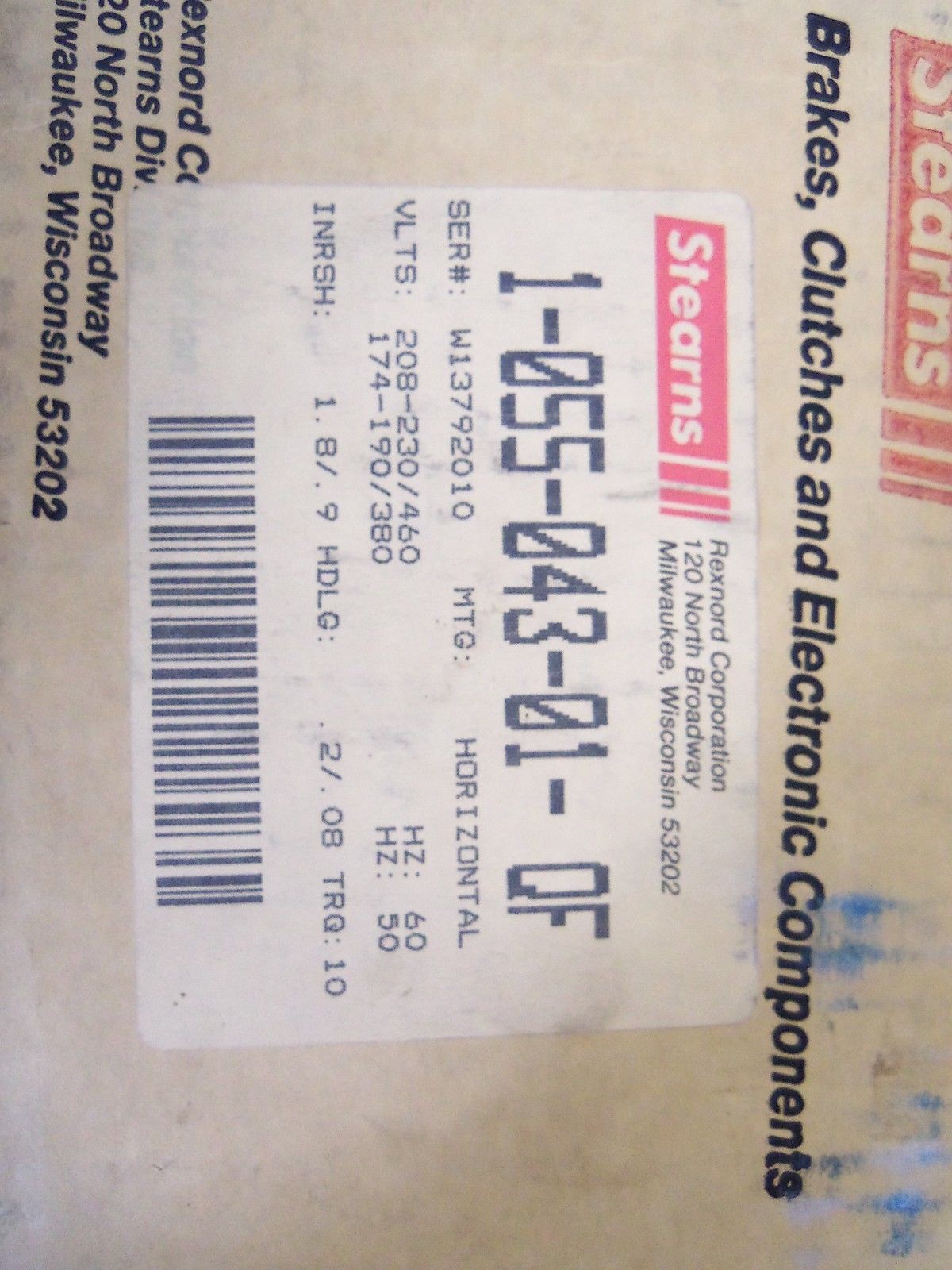 STEARNS 1-055-043-01-QF *NEW IN BOX*