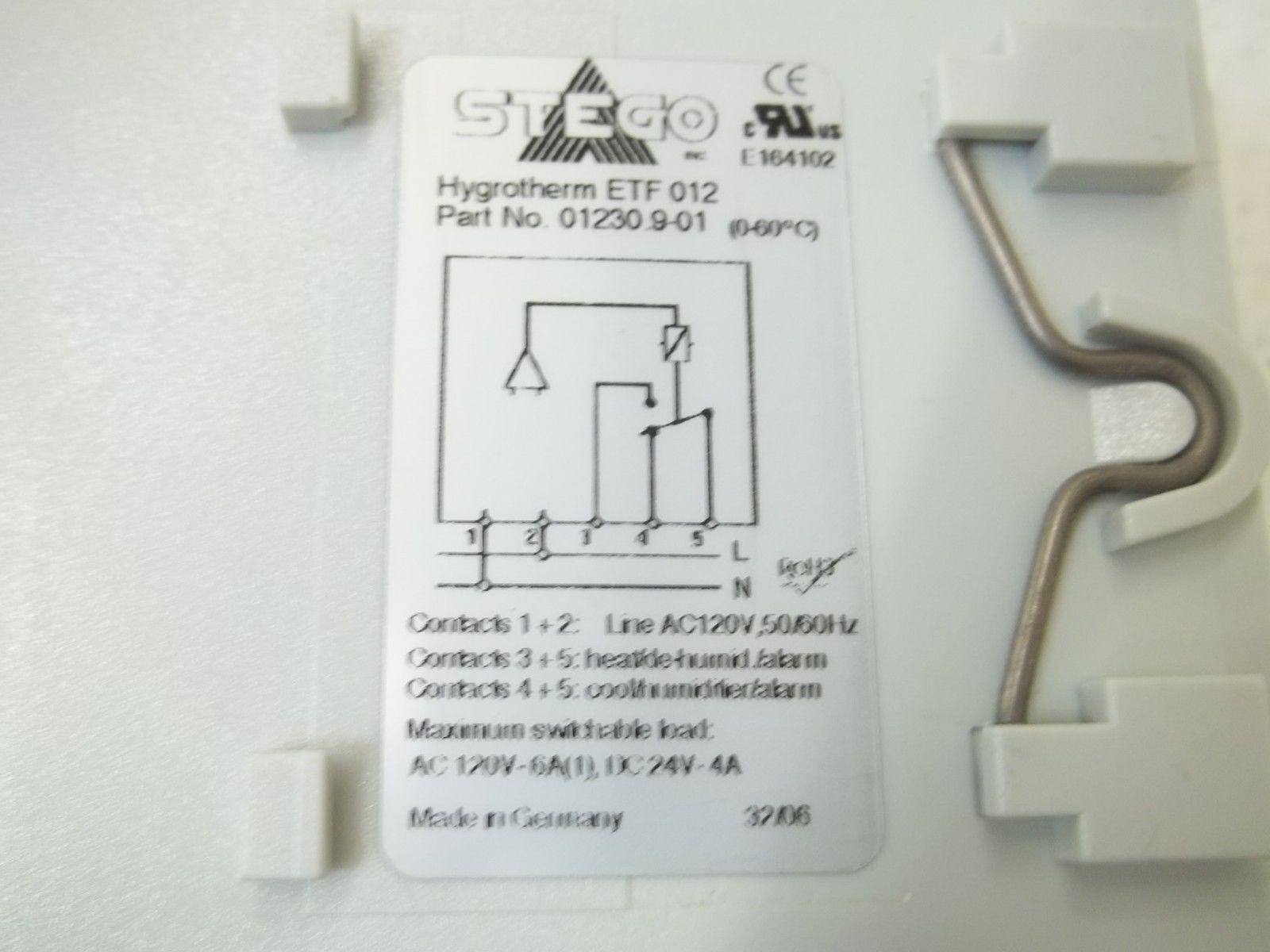 STEGO 01230.9-01 TYPE ETF 012 ELECTRONIC HUMIDITY & TEMP. CONTROLNSMP