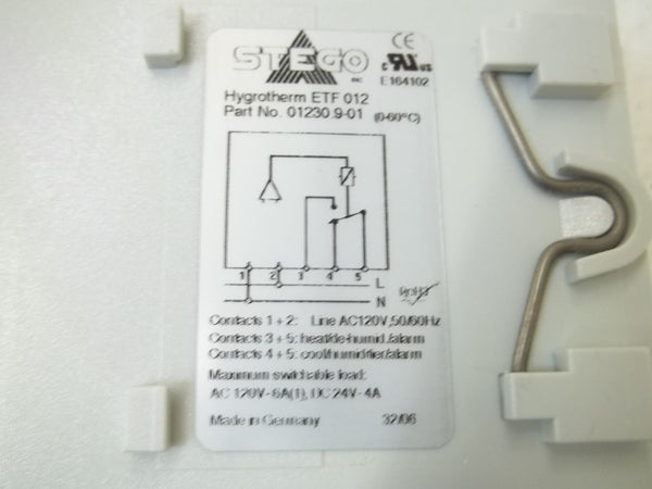STEGO 01230.9-01 TYPE ETF 012 ELECTRONIC HUMIDITY & TEMP. CONTROLNSMP
