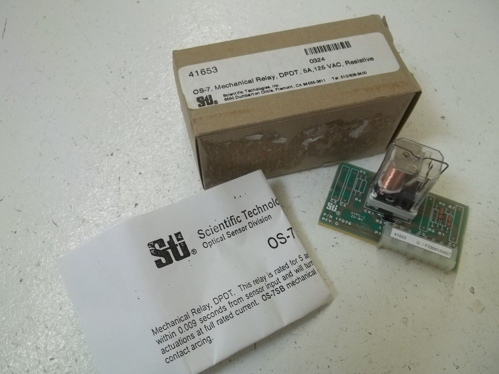 STI 41653 MECHANICAL RELAY *NEW IN BOX*