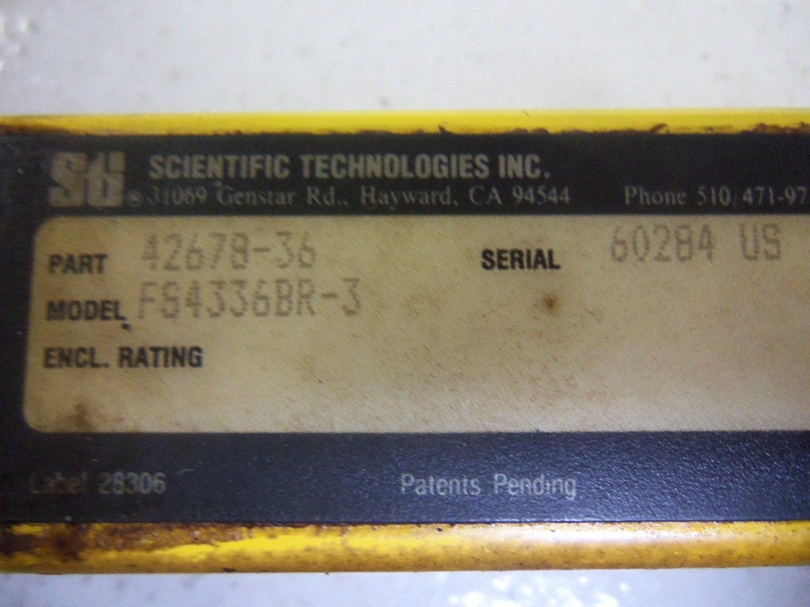 STI FS4336BR-3 42678-36 LIGHT CURTAIN RECEIVER UNMP