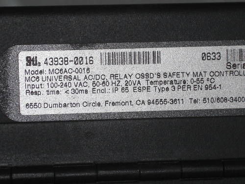 STI MC6AC-0016 SAFETY MAT CONTROLLER NSMP