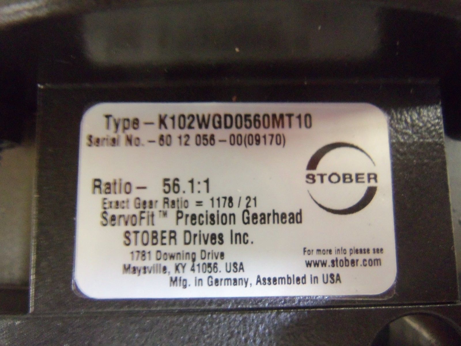 STOBER K102WGD0560MT10 UNMP