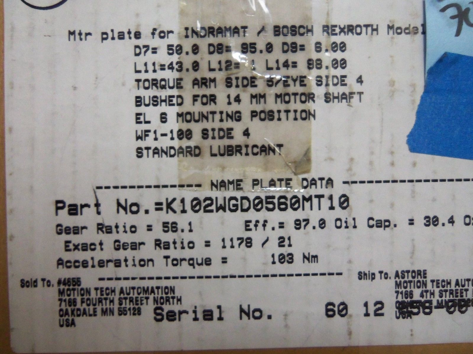 STOBER K102WGD0560MT10 UNMP
