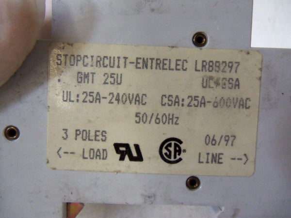 STOPCIRCUIT LR88297 CIRCUIT BREAKER 25A UNMP