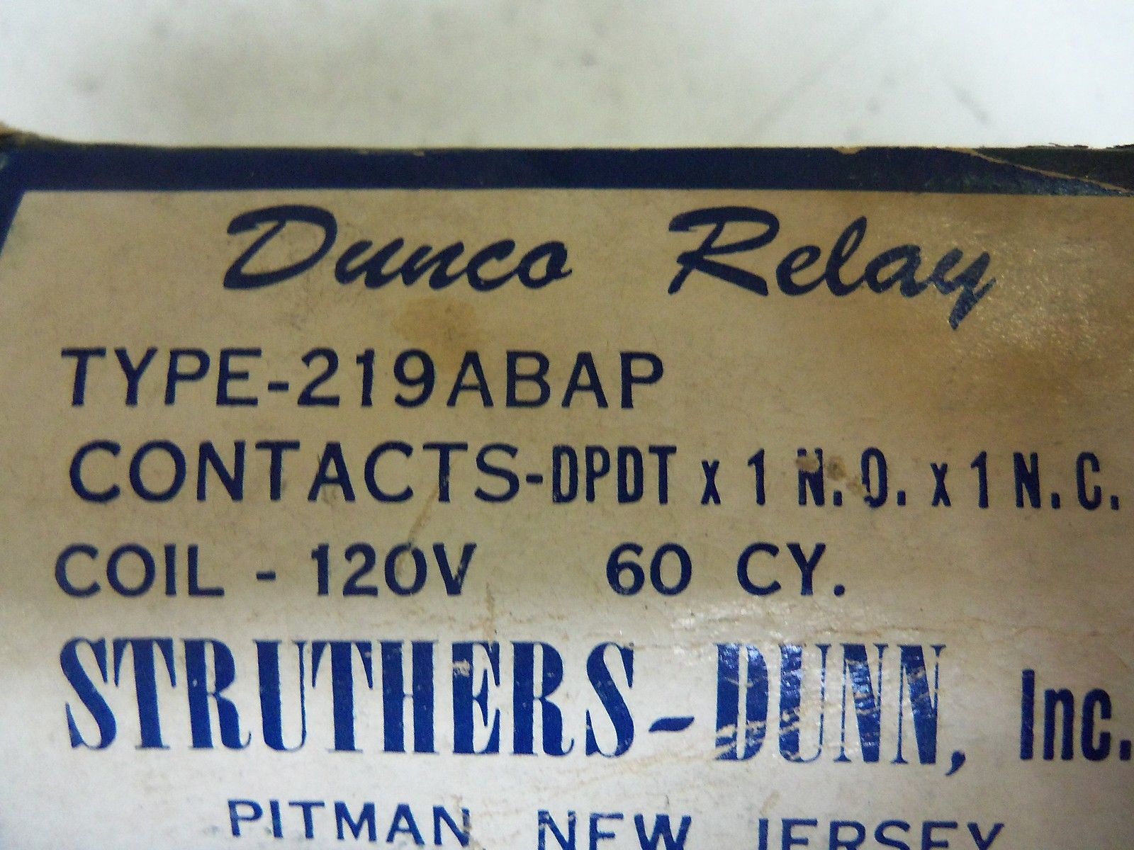 STRUTHERS-DUNN 219ABAP 120V NSMP