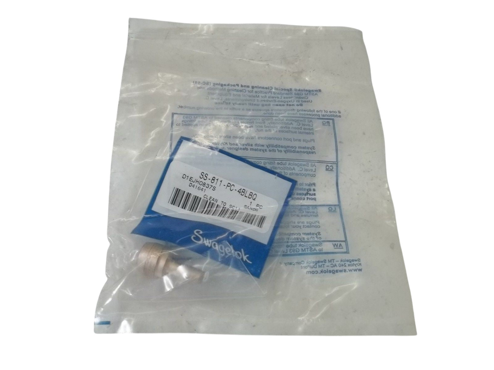SWAGELOK SS-911-PC-4BLBQ PORT CONNECTOR NSMP