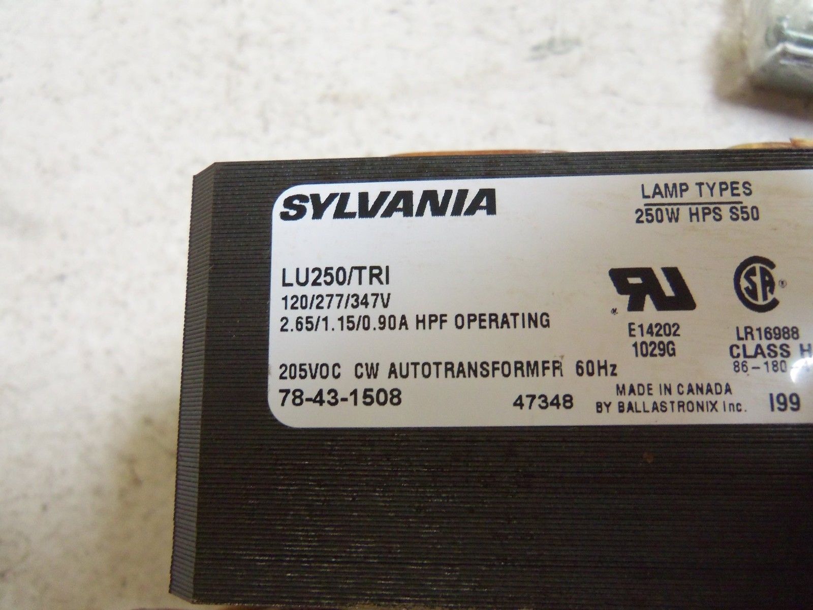 SYLVANIA LU250/TRI BALLAST KIT NSMP