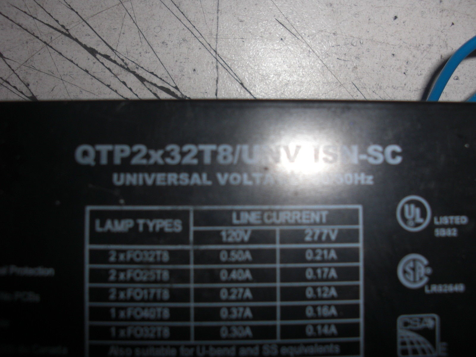 SYLVANIA QTP2x32T8 / UNV ISN SC NSNP