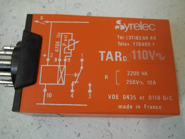 SYRELEC TARD110V RELAY UNMP