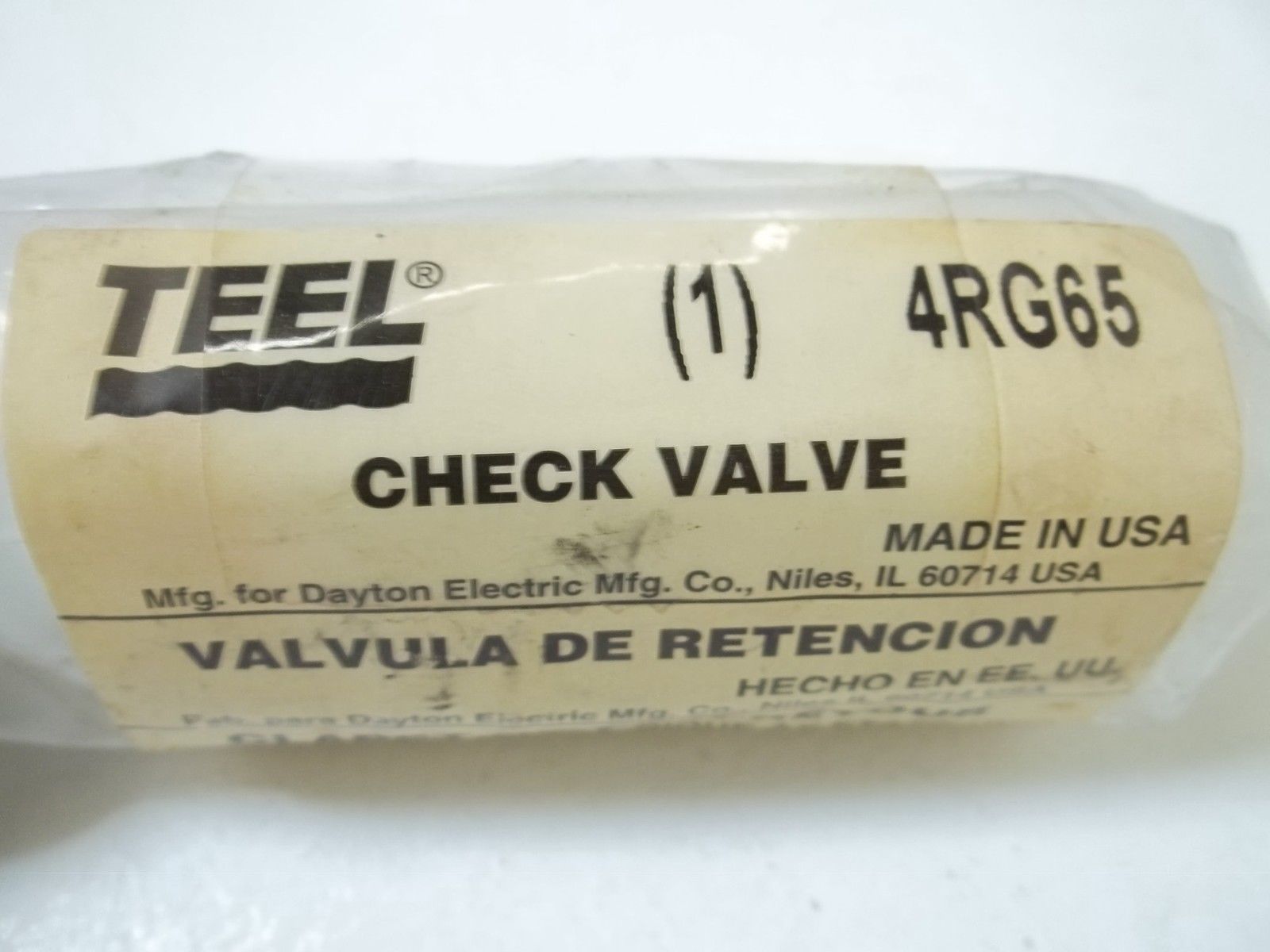 TEEL 4RG65 CHECK VALVE NSNP
